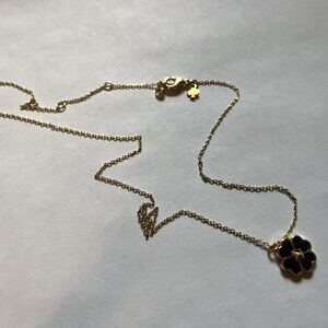 Kate Spade Four Leaf Clover Black Necklace
